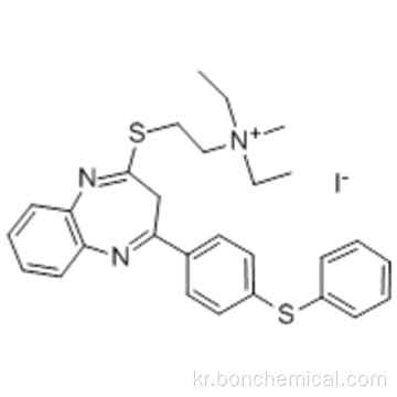 에탄올, N, N- 디 에틸 -N- 메틸 -2-[[4- [4- (페닐 티오) 페닐] -3H-1,5- 벤조디아제핀 -2- 일] 티오]-, 요오다 이드 CAS 54663-47-7